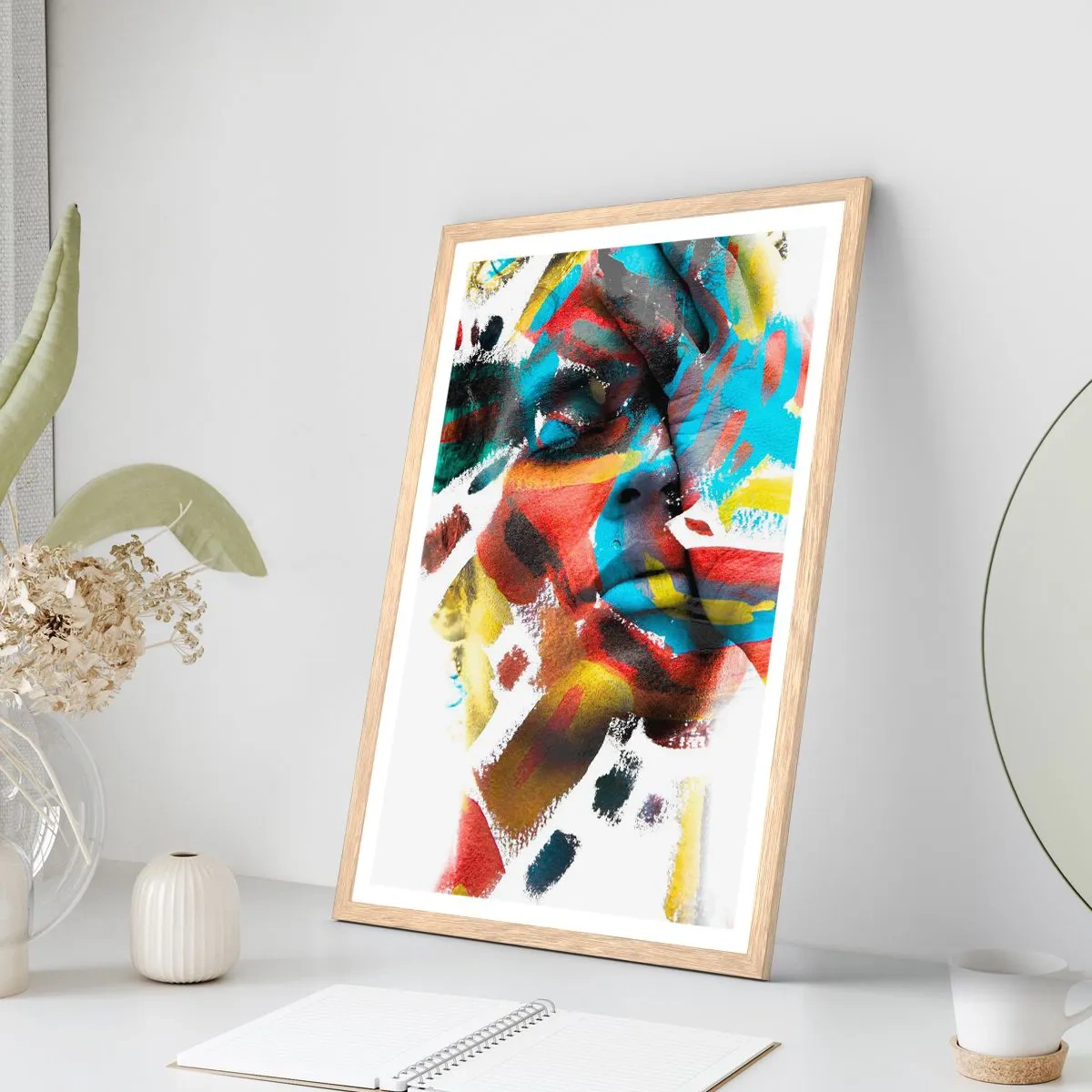 Poster in einem Rahmen aus heller Eiche - Eine bunte Persönlichkeit - 61x91 cm