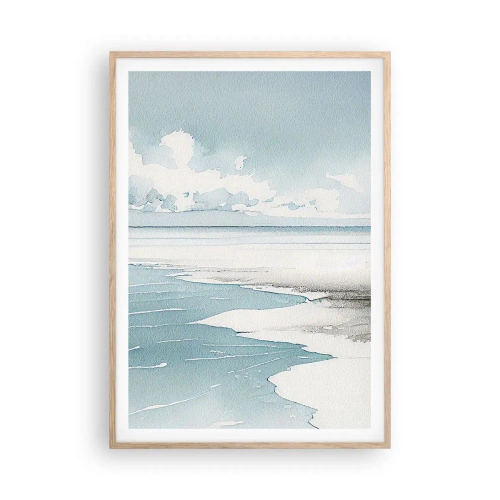Poster in einem Rahmen aus heller Eiche - Sanfte Flut - 70x100 cm