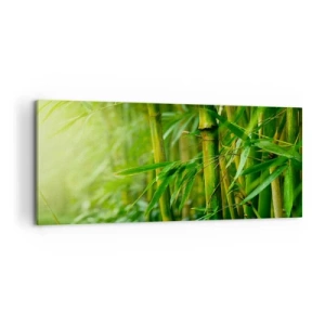 Bild auf Leinwand - Leinwandbild - Lerne Grün selbst kennen - 100x40 cm