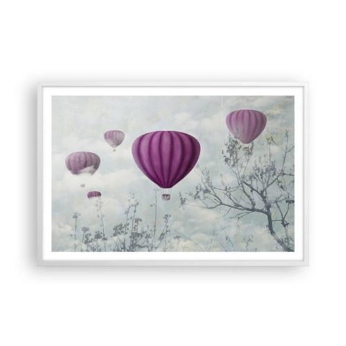 Poster in einem weißen Rahmen - Wie Schiffe am Himmel - 91x61 cm