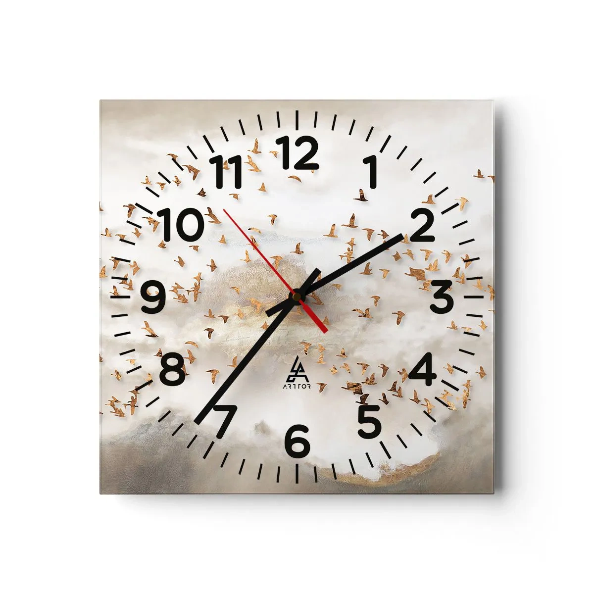 Wanduhr - Glasuhr - Es ist schon die Zeit… - 40x40 cm