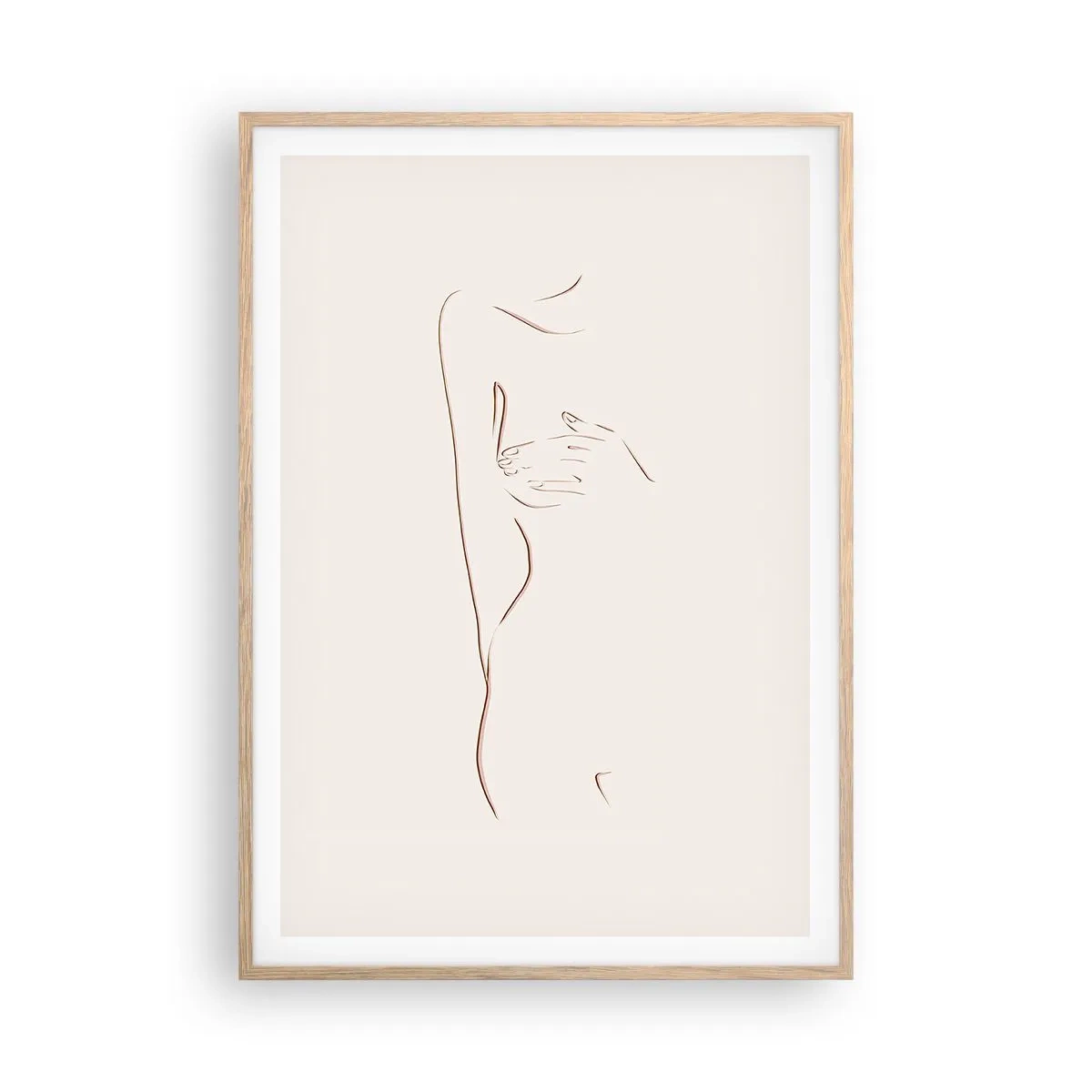 Poster in einem Rahmen aus heller Eiche - Die Form des Verlangens - 70x100 cm
