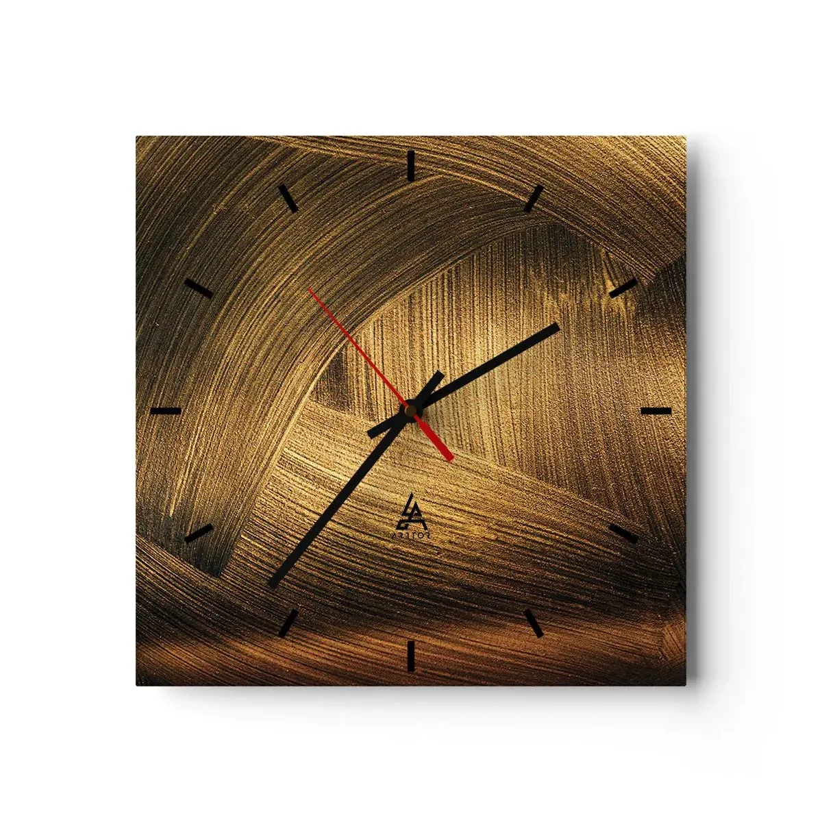 Wanduhr - Glasuhr - In einem goldenen Labyrinth - 40x40 cm