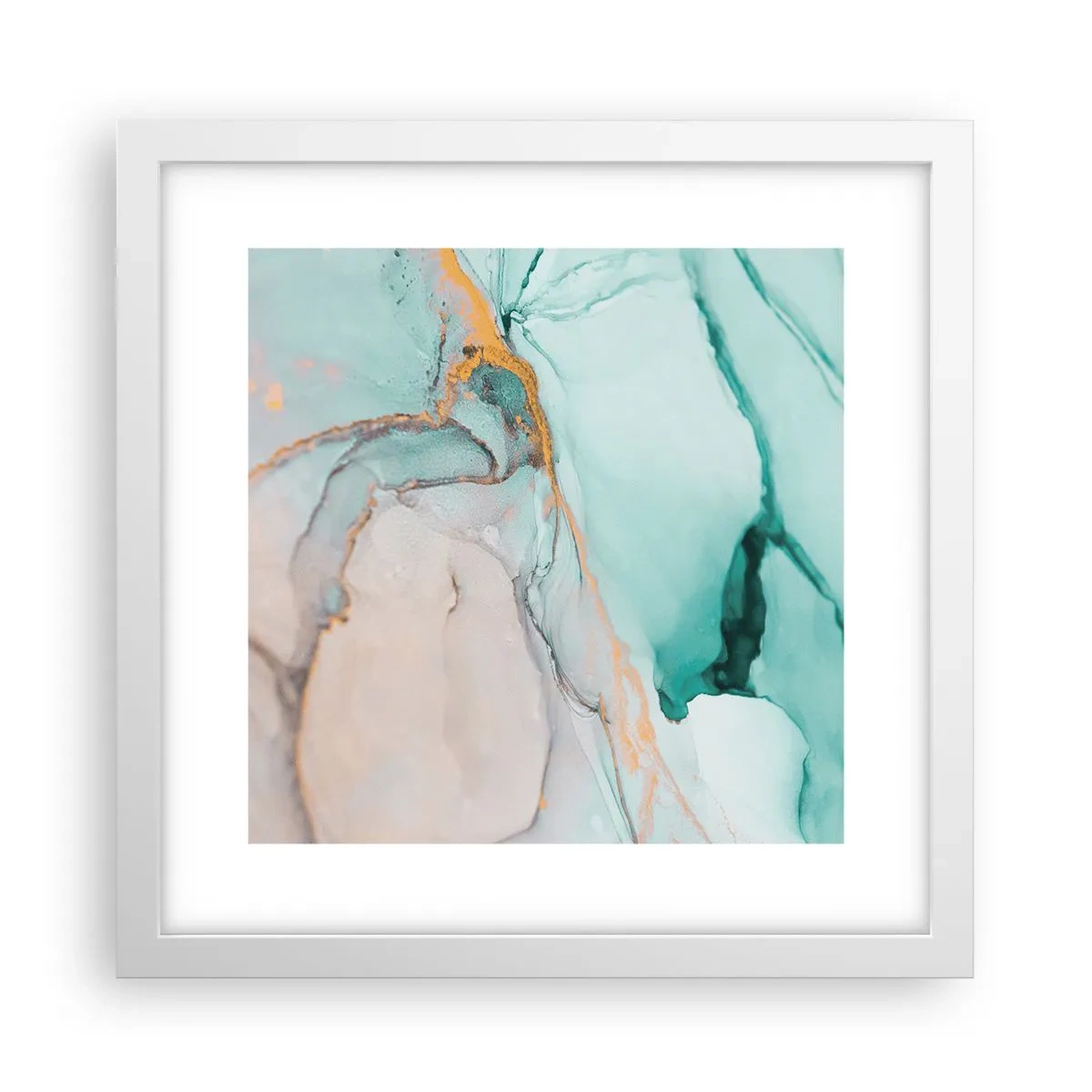 Poster in einem weißen Rahmen - Ein Tanz der Formen und Farben - 30x30 cm