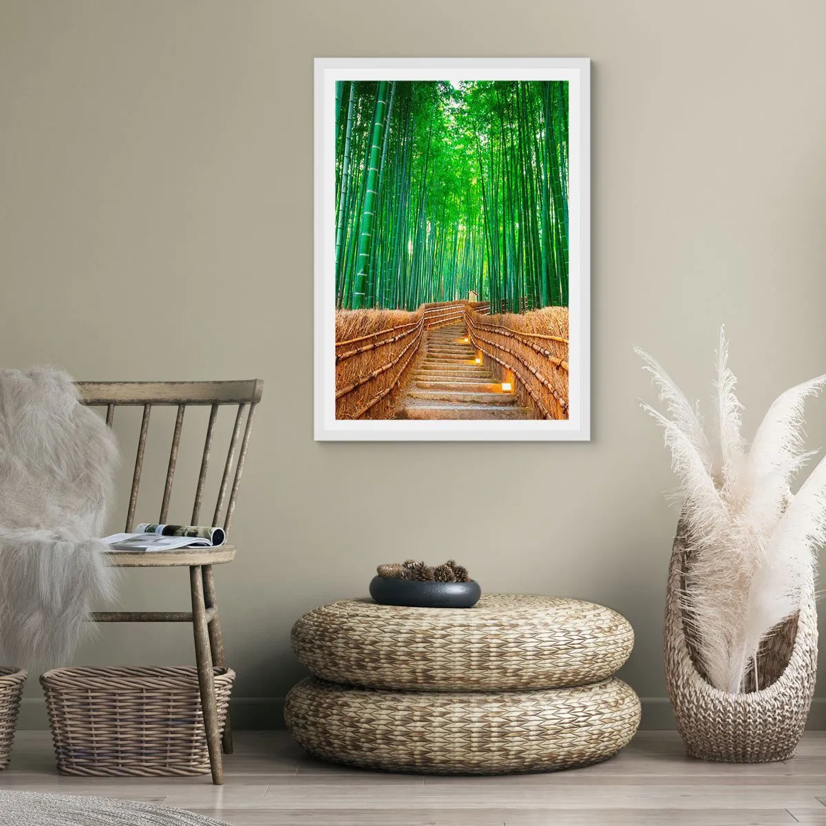 Poster in einem weißen Rahmen - Die Essenz der asiatischen Natur - 50x70 cm