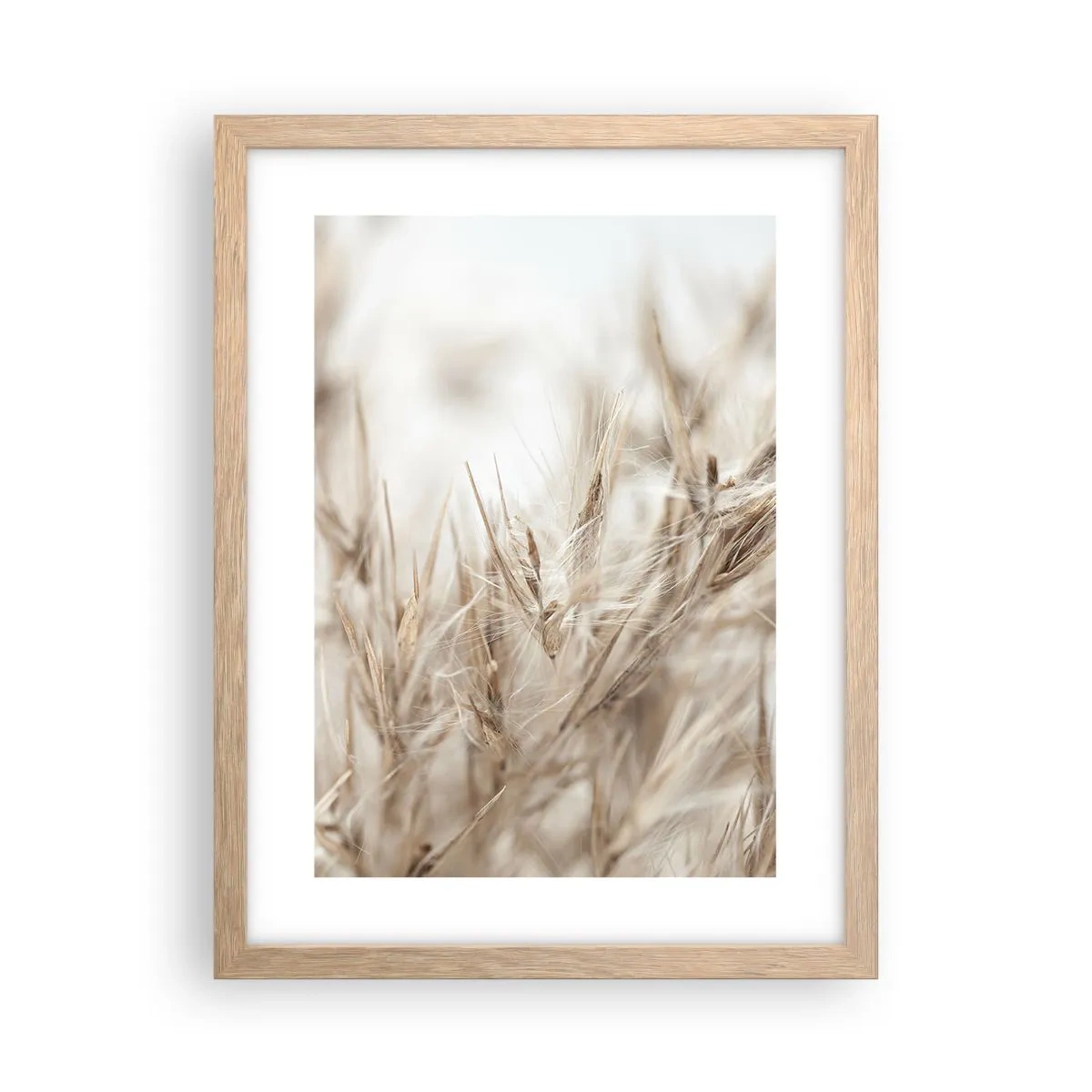 Poster in einem Rahmen aus heller Eiche - Wiese und Wind - 30x40 cm
