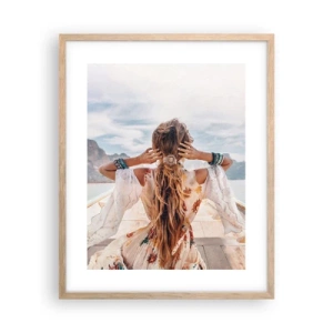 Poster in einem Rahmen aus heller Eiche - Auf dem Weg zum Glück - 40x50 cm