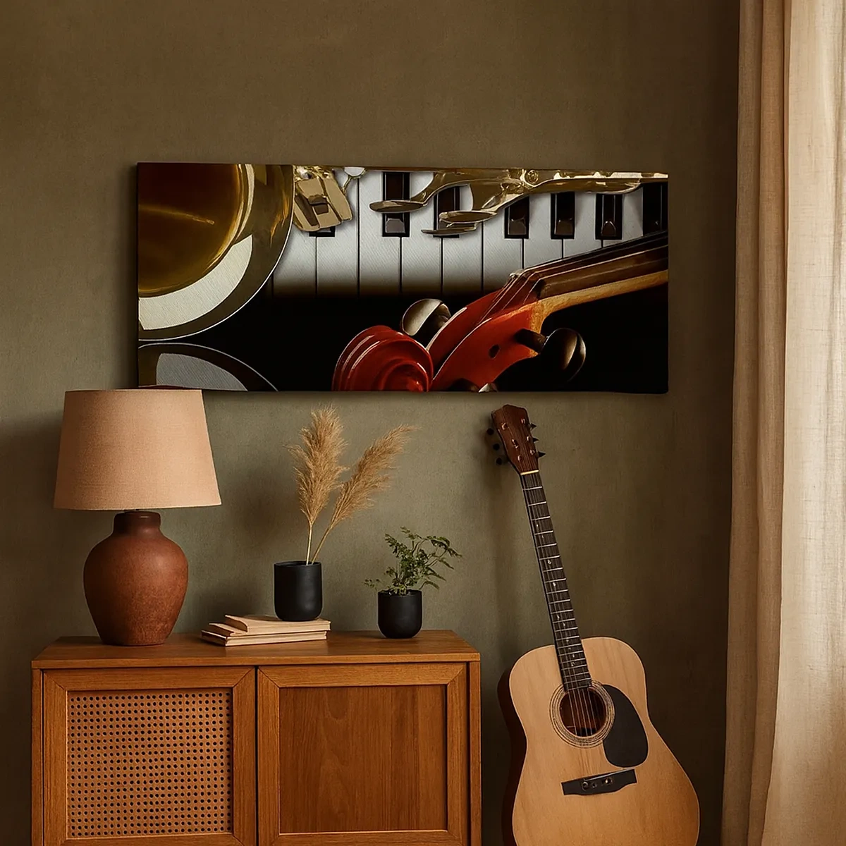 Bild auf Leinwand - Leinwandbild - Blech, Holz und Elfenbein - 30x30 cm