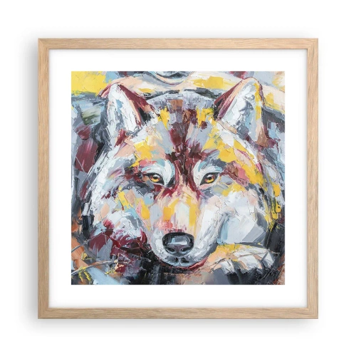 Poster in einem Rahmen aus heller Eiche - Seelenfrieden unter den Lieben - 40x40 cm