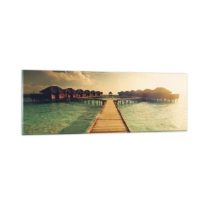 Glasbild - Bild auf glas - Eine herzliche Einladung - 90x30 cm