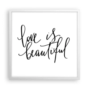 Poster in einem weißen Rahmen - Lies und wiederhol - 50x50 cm