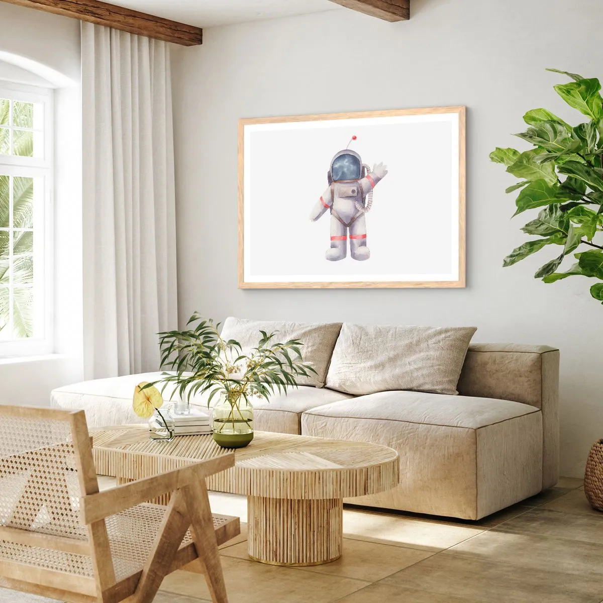 Poster in einem Rahmen aus heller Eiche - Bis dann! - 100x70 cm