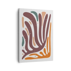 Bild auf Leinwand - Leinwandbild - Organisches Muster mit strahlenden Linien in warmen Farbtönen - 50x70cm - Strahlende organische Komposition - Moderne Wanddekoration für Wohnzimmer und Schlafzimmer ARTTOR