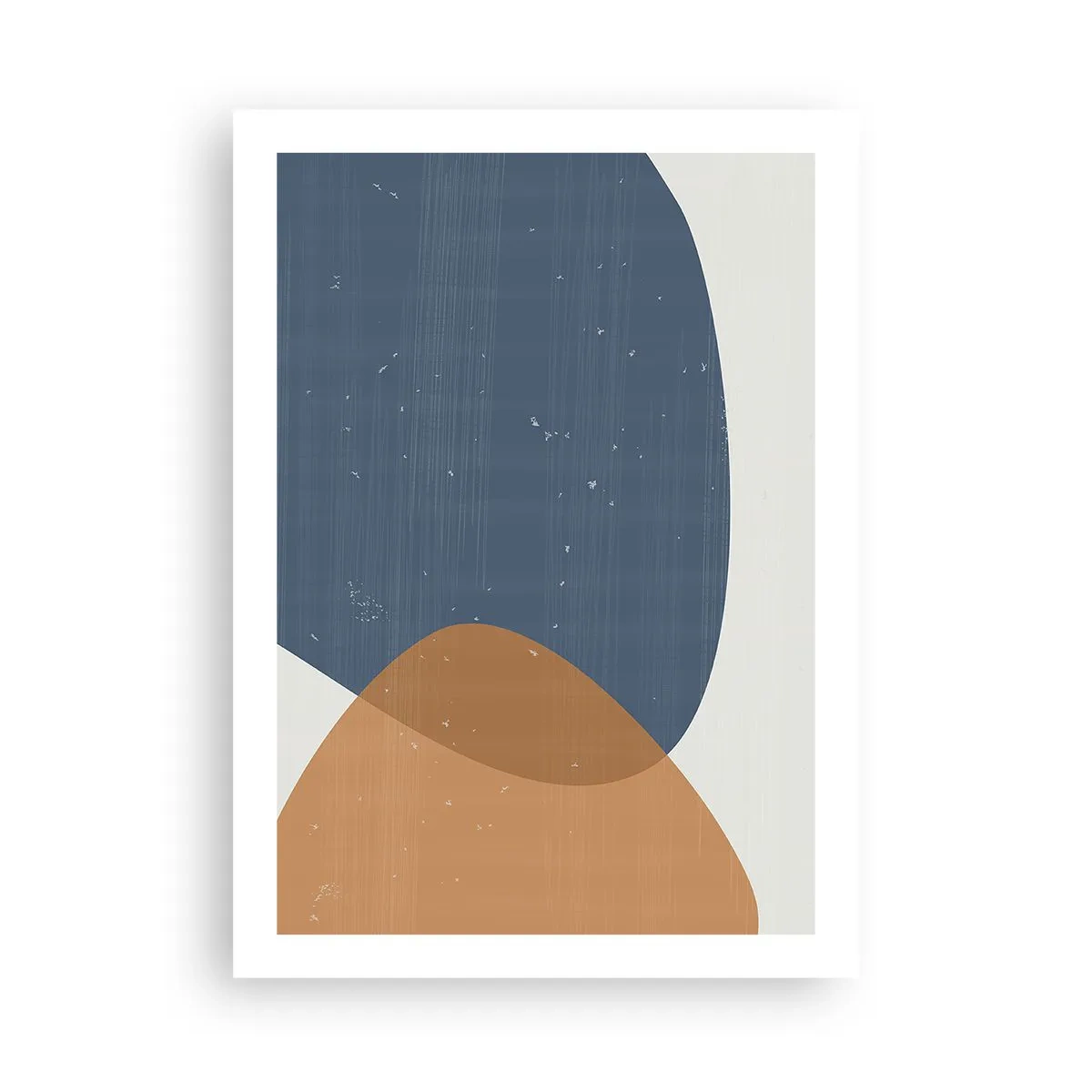 Poster - Geometrie in Blau- und Beigetönen - 50x70cm - Ovale und Einflüsse - Moderne Wanddekoration für Wohnzimmer und Schlafzimmer ARTTOR