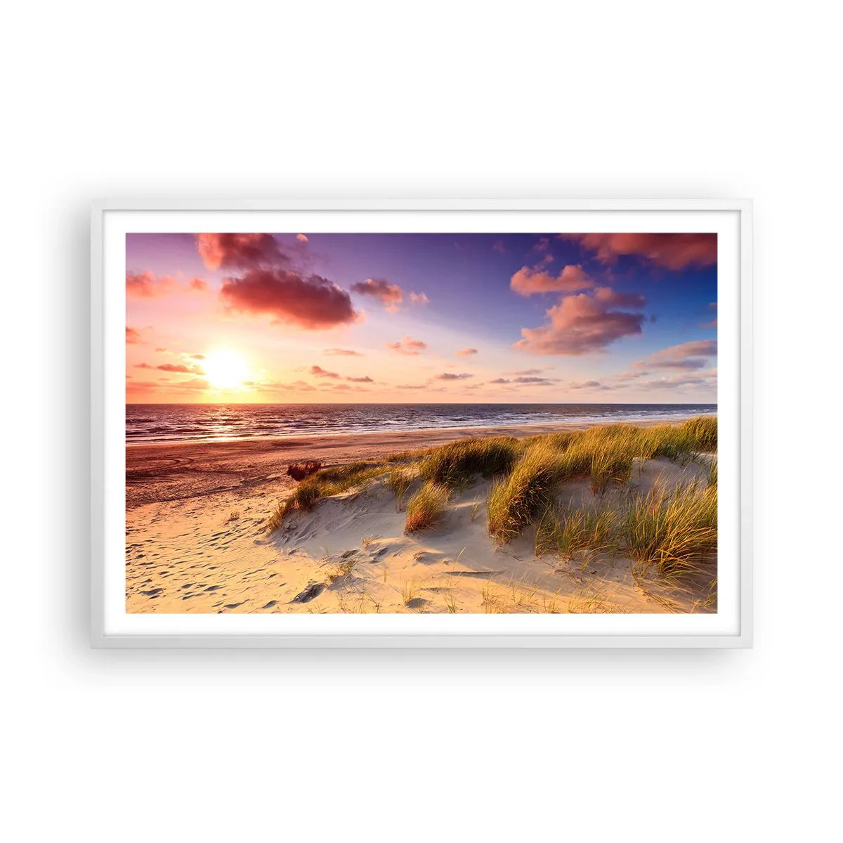 Poster in einem weißen Rahmen - Die Luft riecht schon im Sommer - 91x61 cm