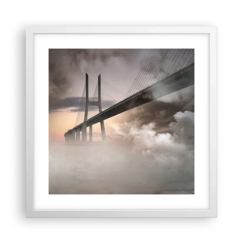 Poster in einem weißen Rahmen - Auf dem Fluss, den es nicht gibt - 40x40 cm