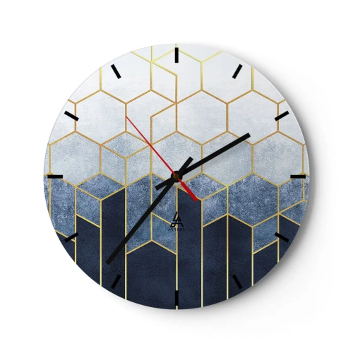 Wanduhr - Glasuhr - Komposition im synkopischen Rhythmus - 40x40 cm