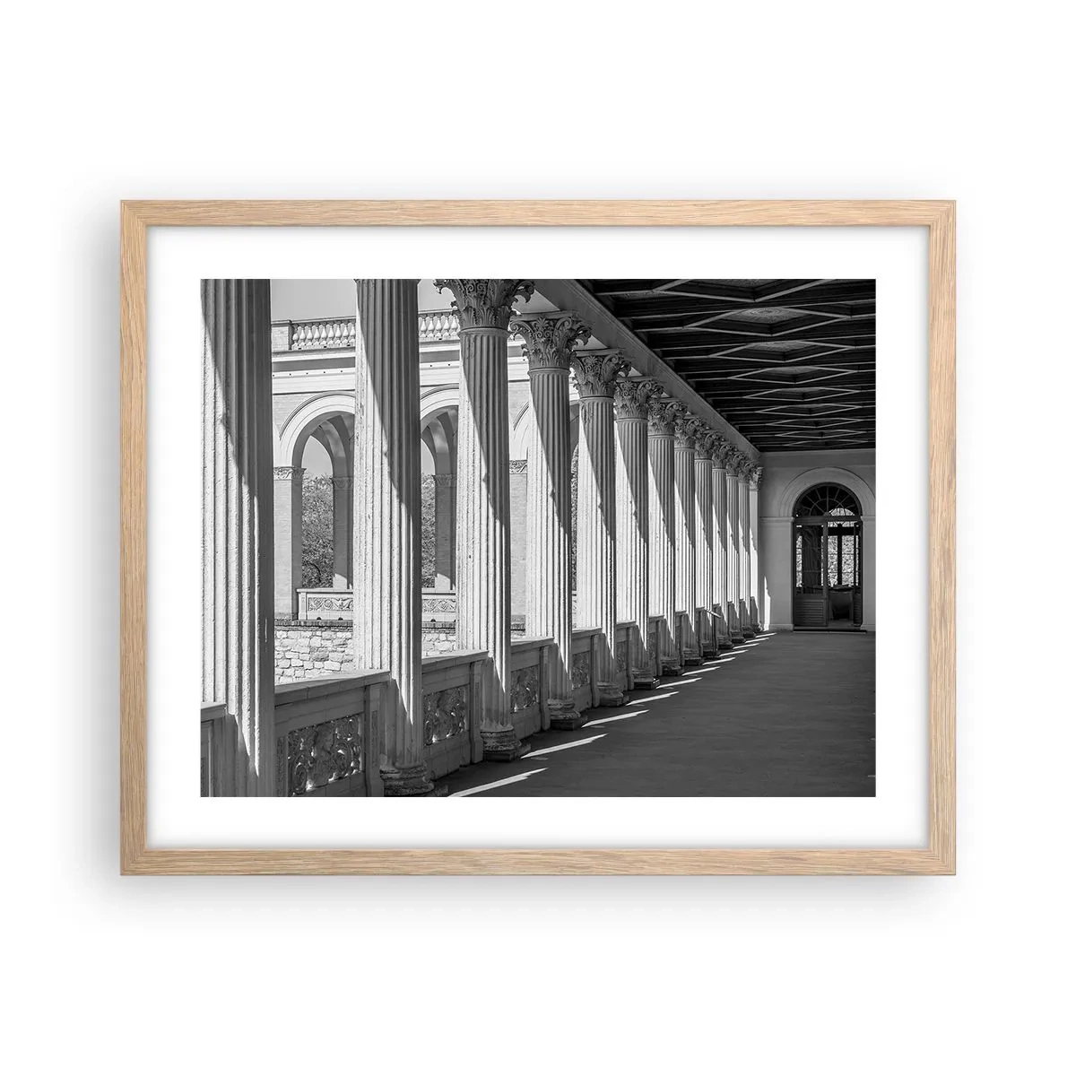 Poster in einem Rahmen aus heller Eiche - Sonnige Arkade - 50x40 cm