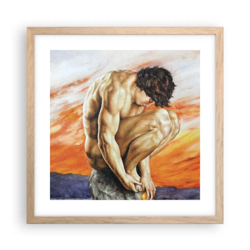 Poster in einem Rahmen aus heller Eiche - In sich versunken - 40x40 cm