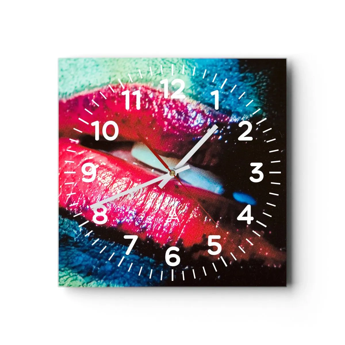 Wanduhr - Glasuhr - Sinnlich und verstörend - 40x40 cm