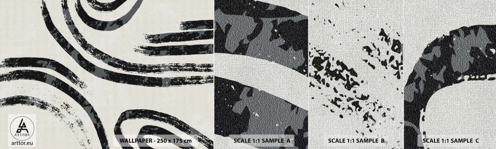 Fototapeten Muster Premium Canvas - Bei Hälfte angehalten - Minimalismus, Striche, Boho - 100x30 cm