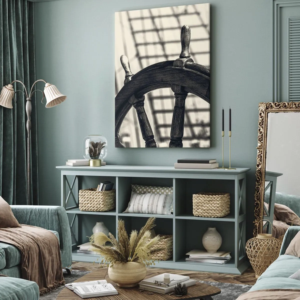 Bild auf Leinwand - Leinwandbild - Meeresgeschichten - 65x120 cm