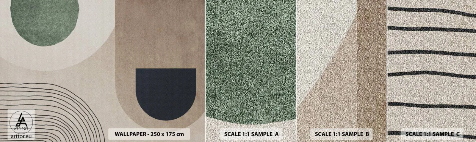 Fototapetenmuster Standard Eco - Sanftheit des Ovals - Minimalismus, Stück, Abstraktion - 100x30 cm