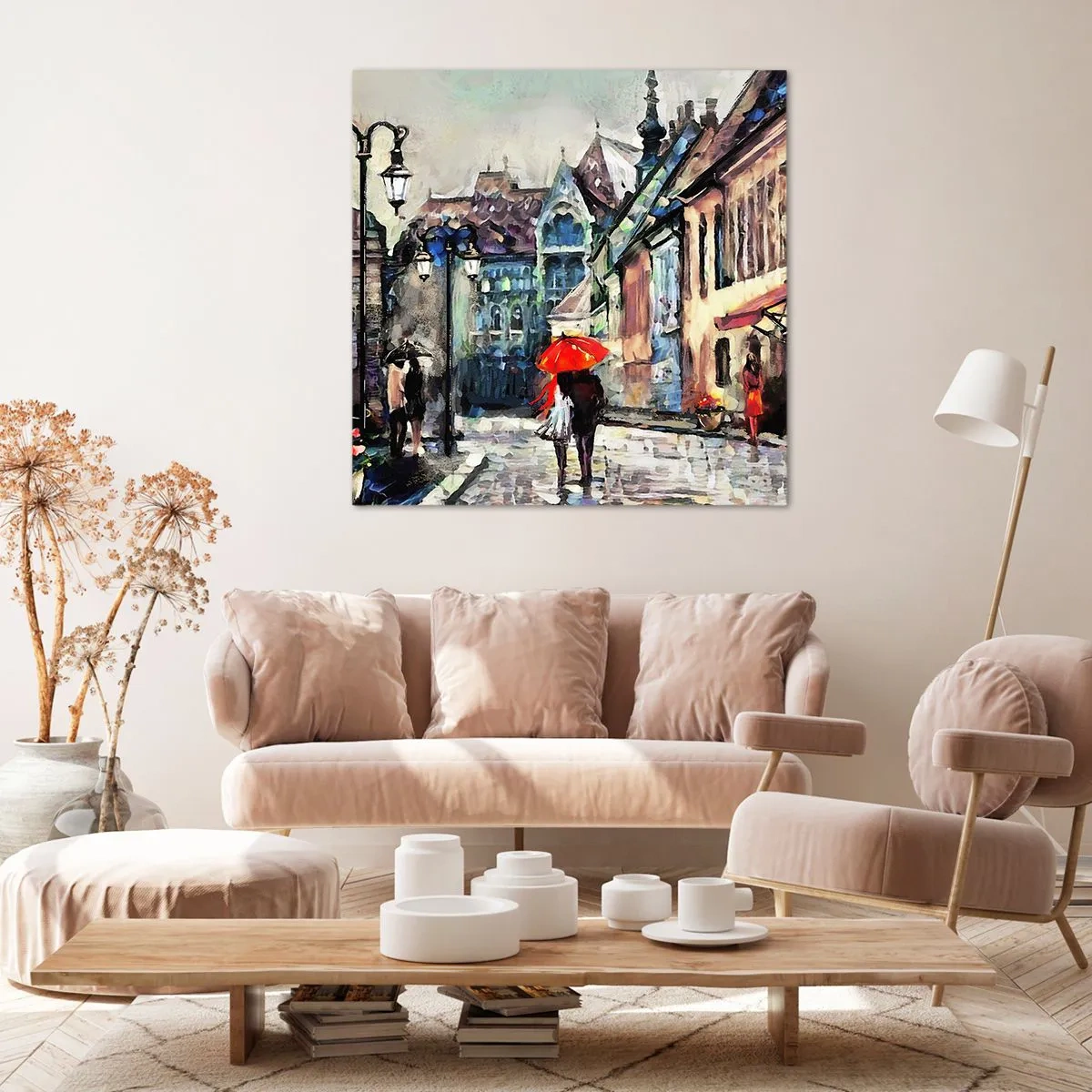 Bild auf Leinwand - Leinwandbild - Regen für Zwei - 50x50 cm