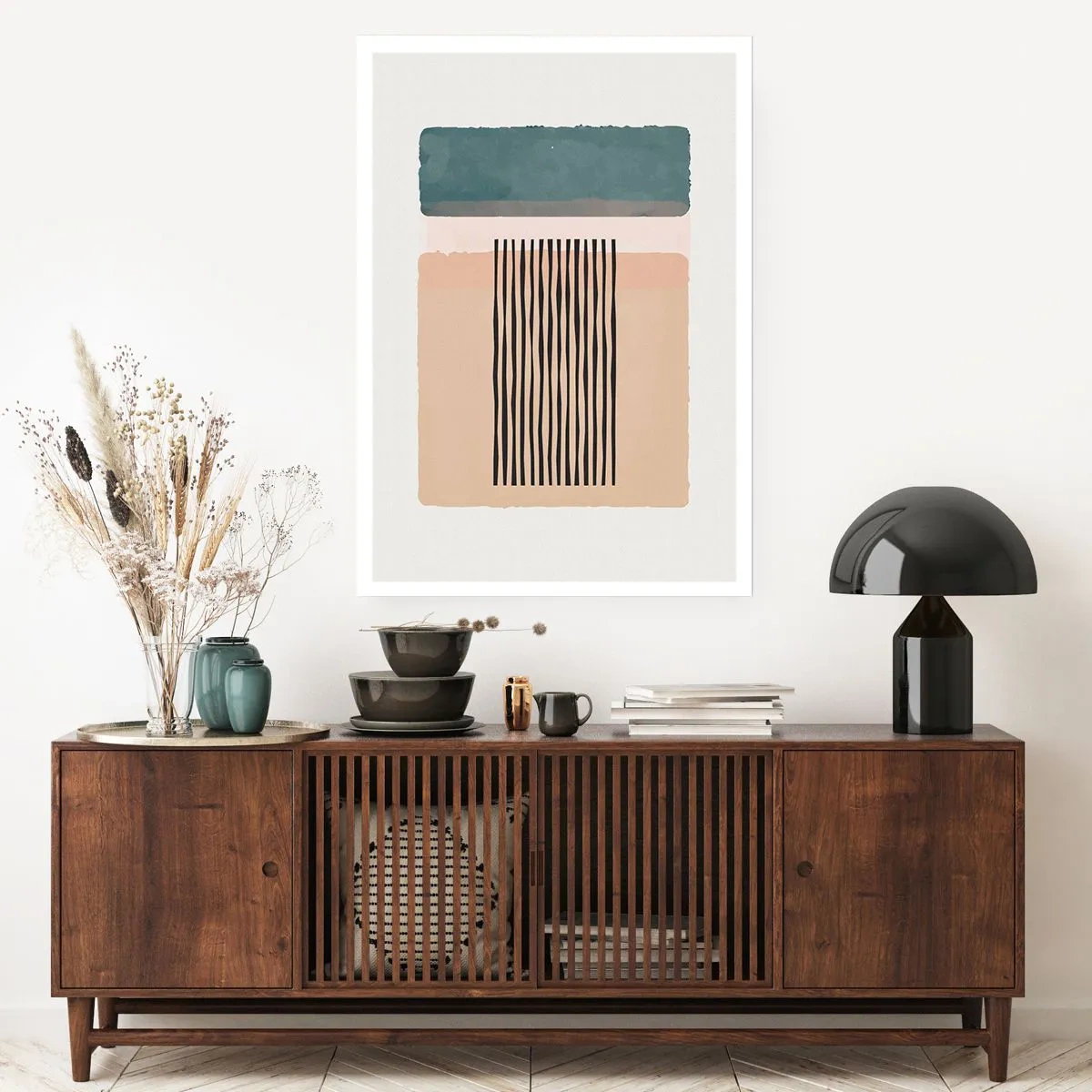Poster - Abstrakte geometrische Figuren in dezenten Farben - 50x70cm - Alles ist in Ordnung - Moderne Wanddekoration für Wohnzimmer und Schlafzimmer ARTTOR
