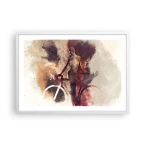 Poster in einem weißen Rahmen - Eine Fahrradseele in Marmorformen - 70x50 cm