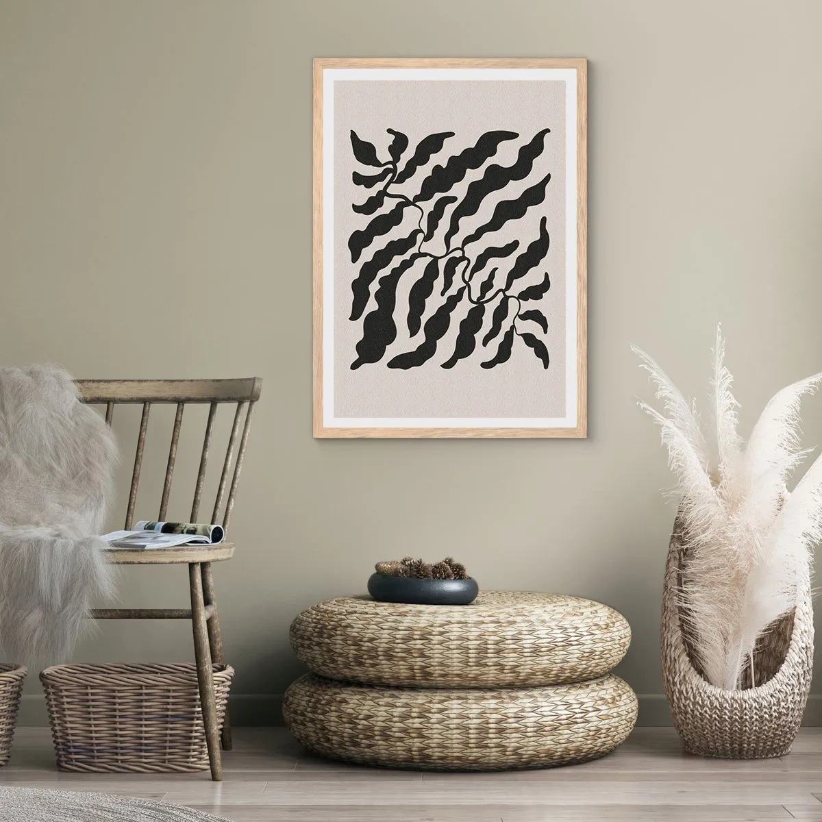 Poster in einem Rahmen aus heller Eiche - Natur des Quadrats - 30x40 cm