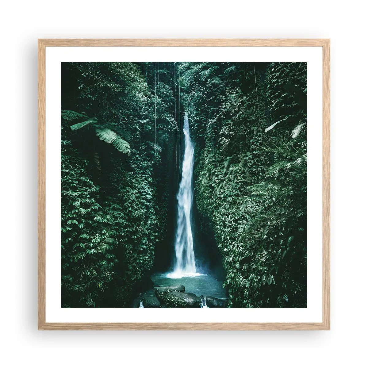 Poster in einem Rahmen aus heller Eiche - Tropisches Spa - 60x60 cm