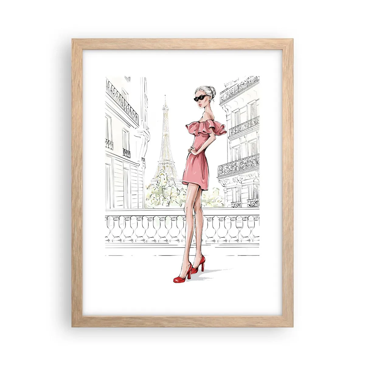 Poster in einem Rahmen aus heller Eiche - Modekunst - 30x40 cm