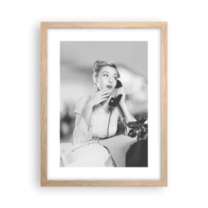 Poster in einem Rahmen aus heller Eiche - Hallo, wir sind in den 1950er Jahren. - 30x40 cm