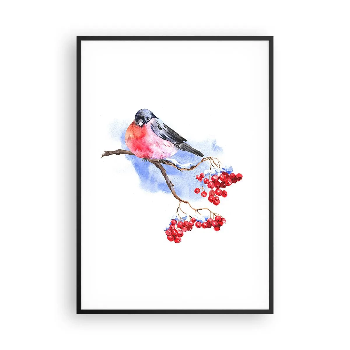 Poster in einem schwarzem Rahmen - Winter in Farbe - 70x100 cm