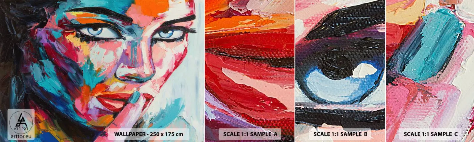 Fototapeten Muster Selbstklebend Deluxe Sticker - Unser erstes Geheimnis - Porträt einer Frau, Gesicht, Stück - 100x30 cm