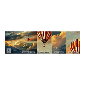 Fototapeten Muster Premium Canvas - Ich fliege, weil ich es will - Abstraktion, Ballonfahrt, Berge - 100x30 cm