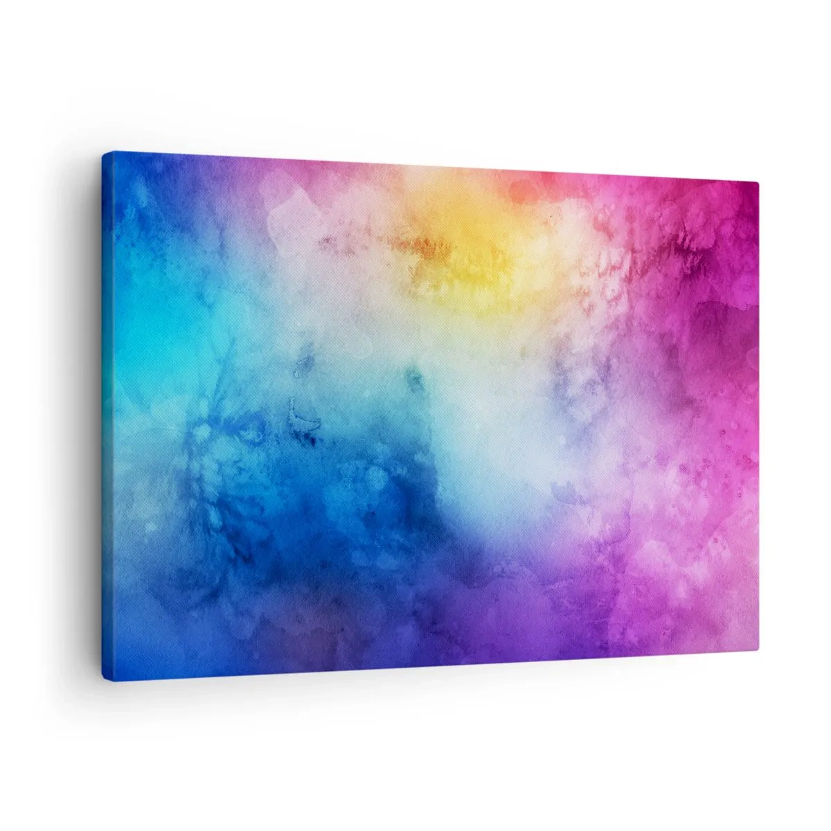 Bild auf Leinwand - Leinwandbild - Eine abstrakte Komposition in Pastelltönen von Rosa und Blau. - 70x50cm - Fast auf Wolke sieben - Moderne Wanddekoration für Wohnzimmer und Schlafzimmer ARTTOR