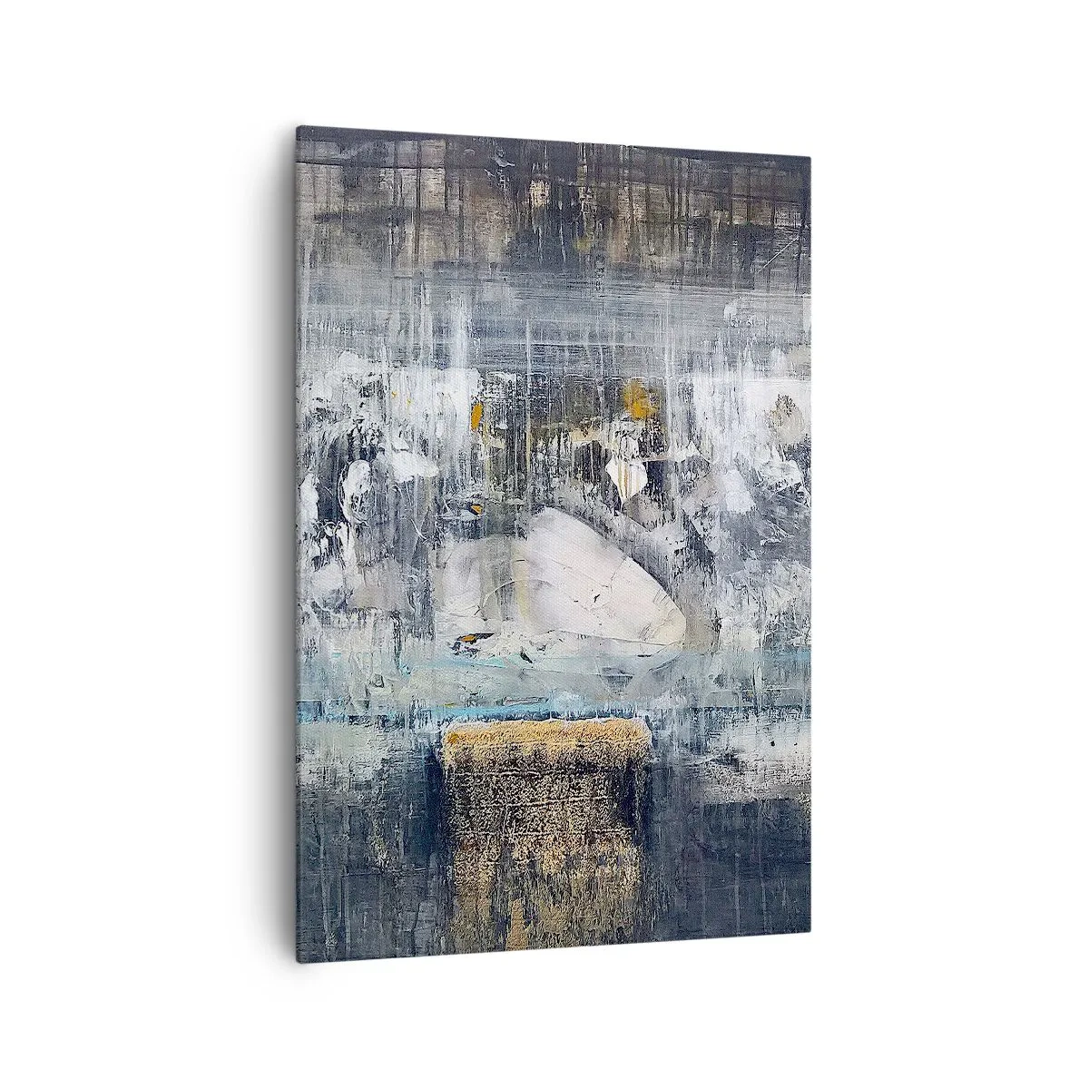 Bild auf Leinwand - Leinwandbild - Abstrakte Komposition in kühlen Tönen - 70x100cm - Wie auf Eis, wie nach Dezember - Moderne Wanddekoration für Wohnzimmer und Schlafzimmer ARTTOR