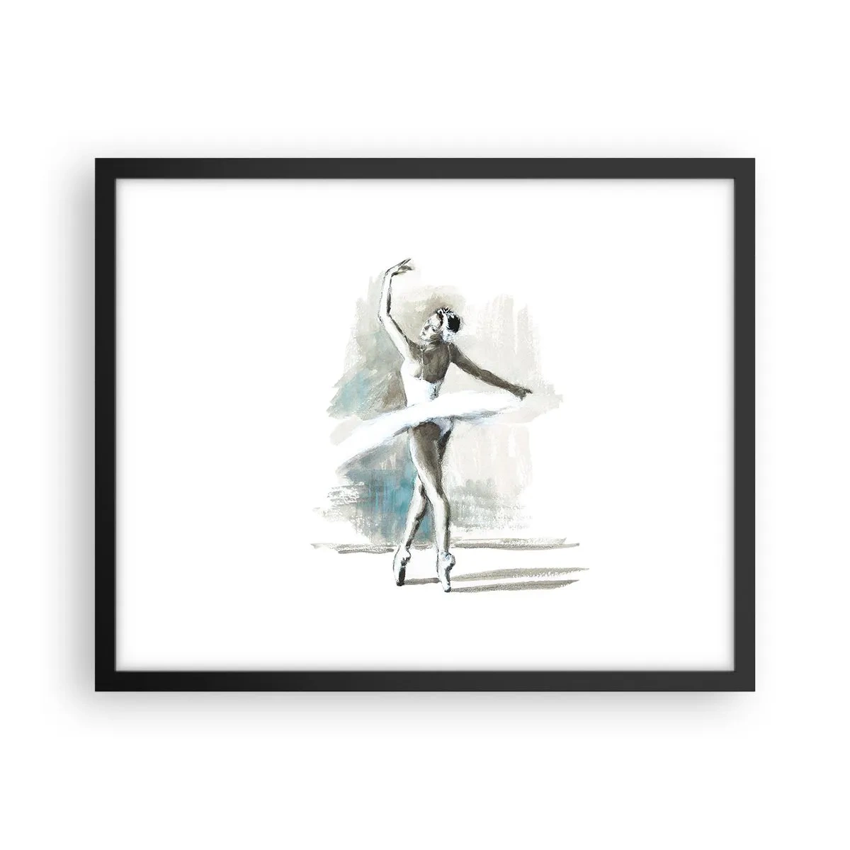 Poster in einem schwarzem Rahmen - In einen Schwan verzaubert - 50x40 cm