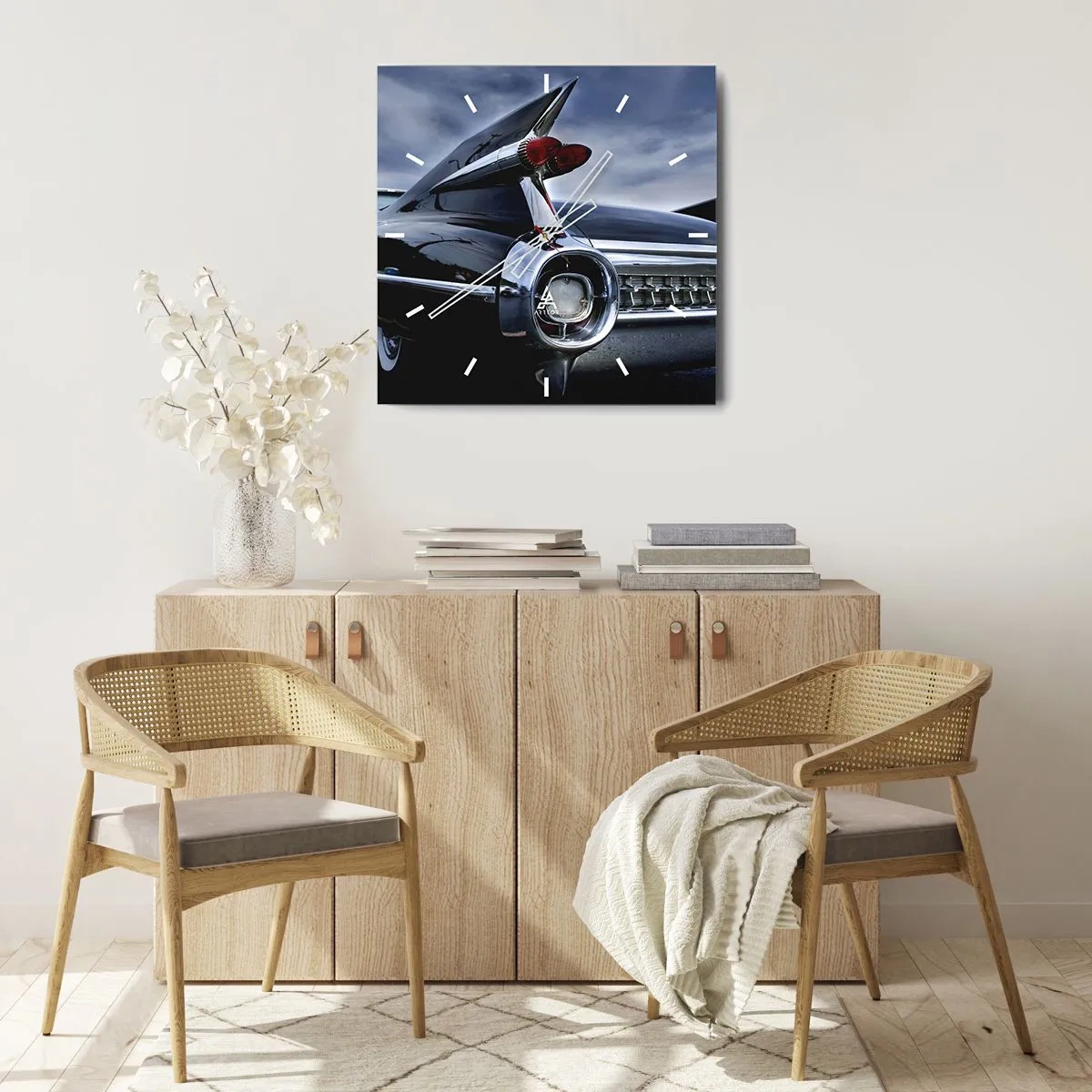 Wanduhr - Glasuhr - Deshalb ist es schön! - 30x30 cm