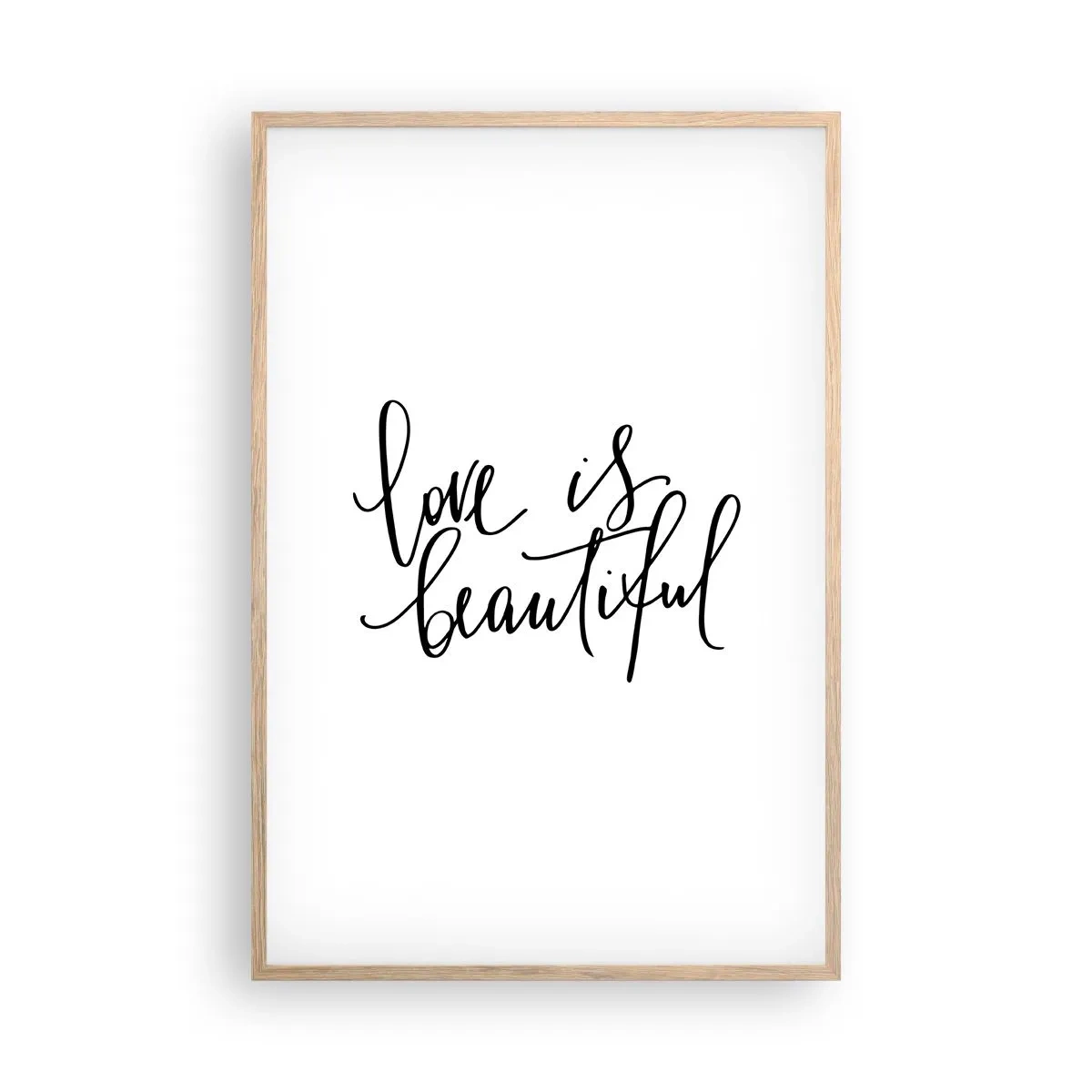 Poster in einem Rahmen aus heller Eiche - Lies und wiederhol - 61x91 cm