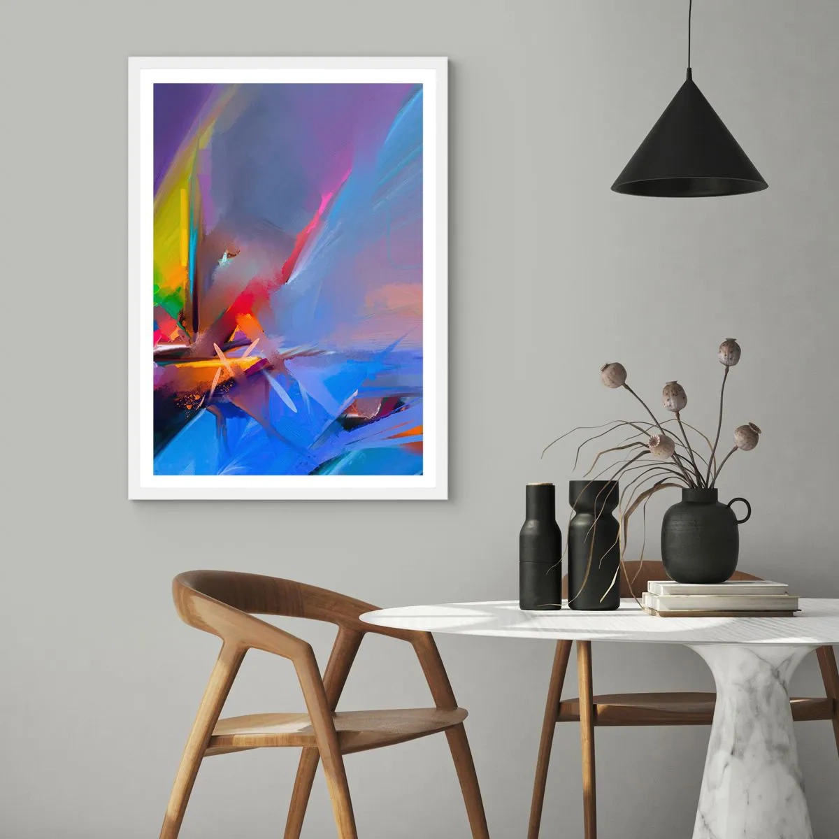 Poster in einem weißen Rahmen - Propeller wie ein Vogel - 70x100 cm