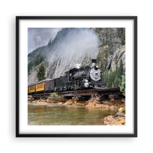 Poster in einem schwarzem Rahmen - Wo willst du hin? Wohin? - 50x50 cm