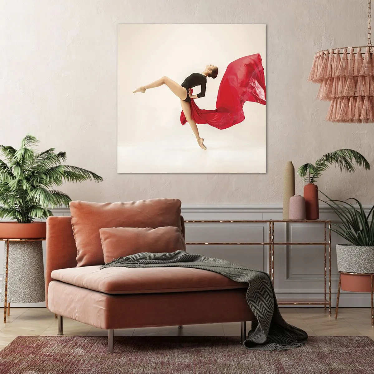 Bild auf Leinwand - Leinwandbild - Rot und Schwarz - 40x40 cm