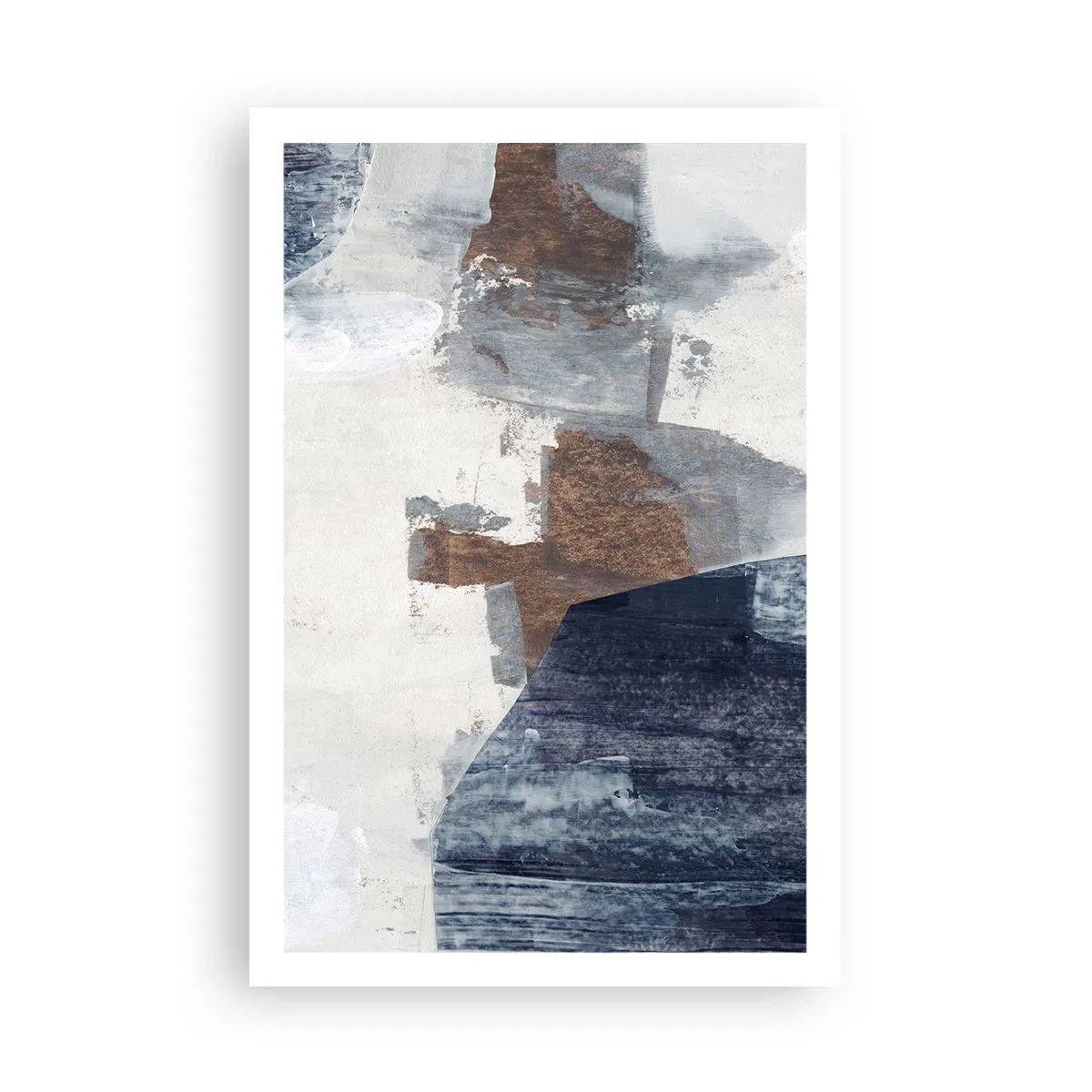 Poster - Blaue und braune Formen - 61x91 cm