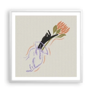 Poster in einem weißen Rahmen - Schwesterliche Berührung - 60x60 cm