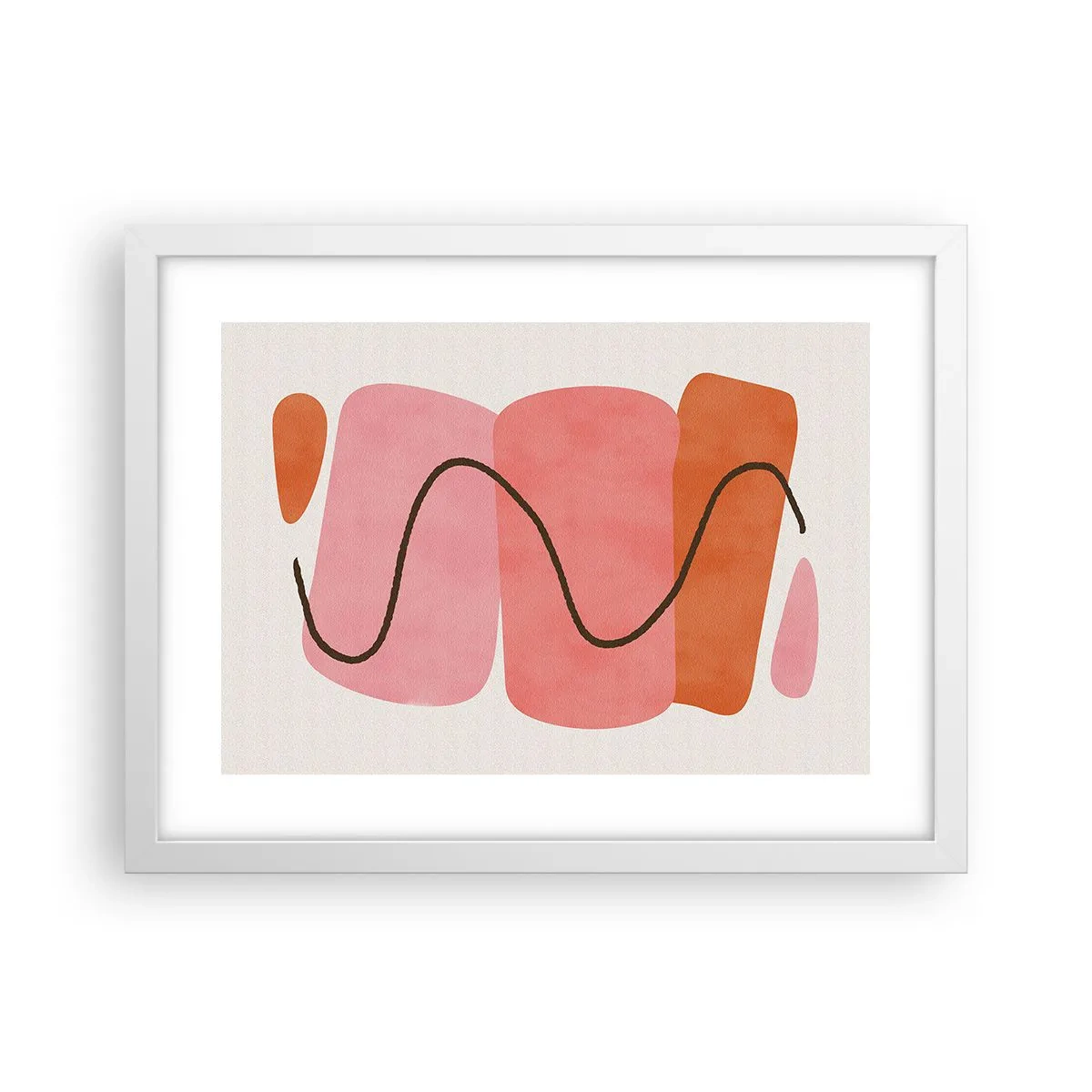 Poster in einem weißen Rahmen - Sanfte Bewegung der Formen - 40x30 cm
