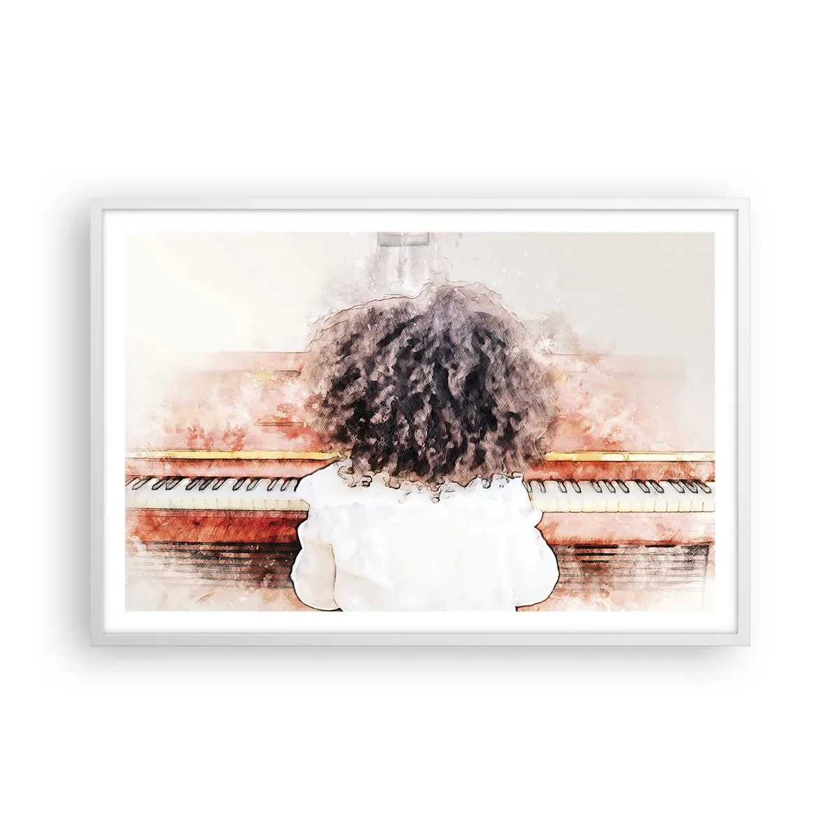 Poster in einem weißen Rahmen - In der neuen Welt - 91x61 cm