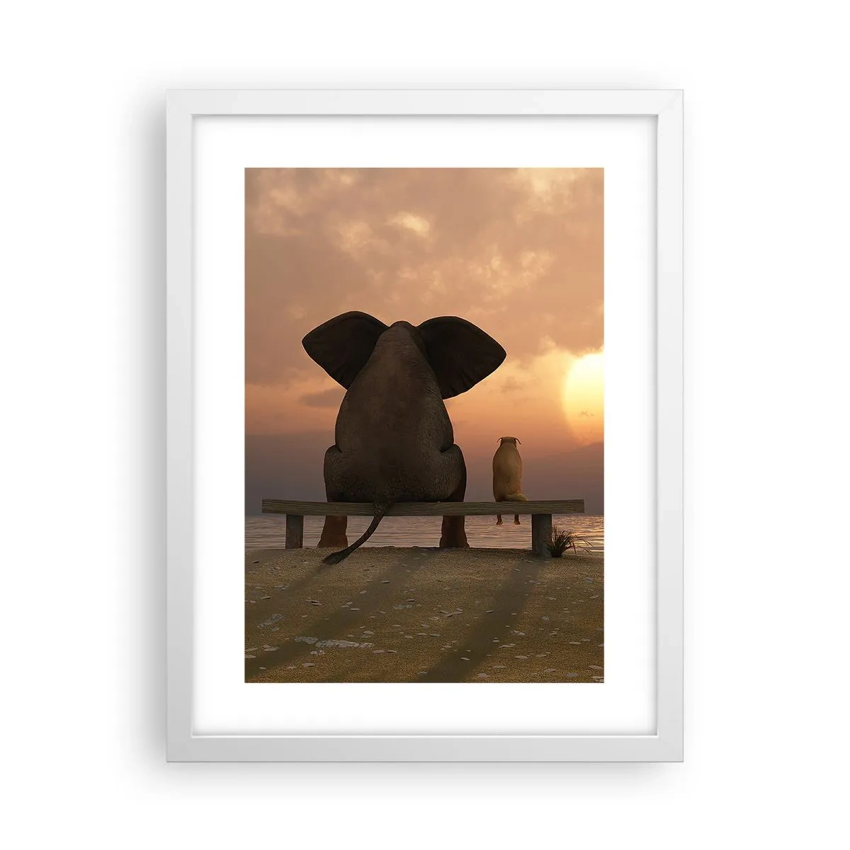 Poster in einem weißen Rahmen - Es tut gut zusammen zu schweigen - 30x40 cm